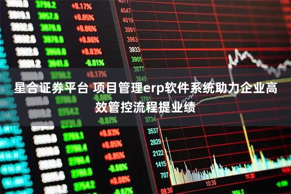 星合证券平台 项目管理erp软件系统助力企业高效管控流程提业绩